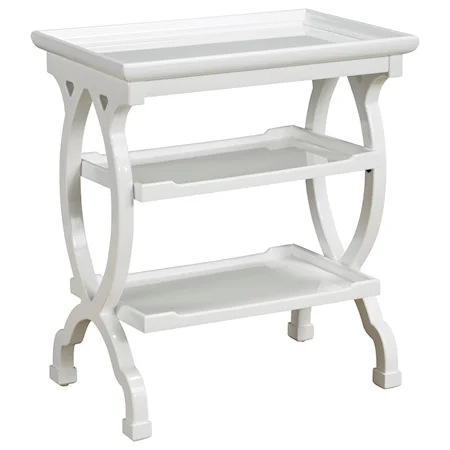 Silvestre Accent Table in High Sheen White Finish